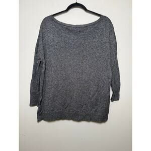 Zara Knit Black lightweight Sweater with dropped Sleeves‎ & Front Pockets Size L